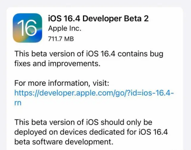 汉阳苹果手机维修分享：iOS16.4 Beta2升级建议 